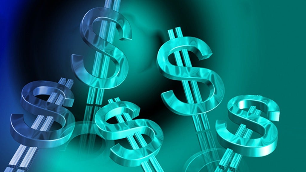 Dollar signs on a blue background