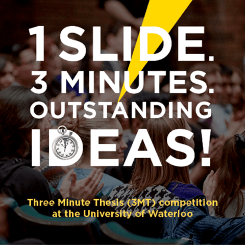 Three Minute Thesis promotional graphic 