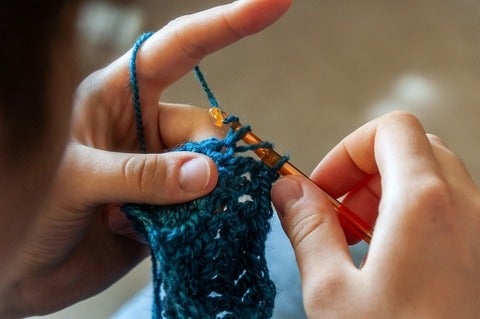 Image of hands crocheting