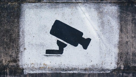 Spray painted surveillance camera