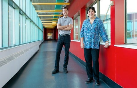 PhD graduate Fiodar Kazhamiaka and his co-supervisor Professor Catherine Rosenberg