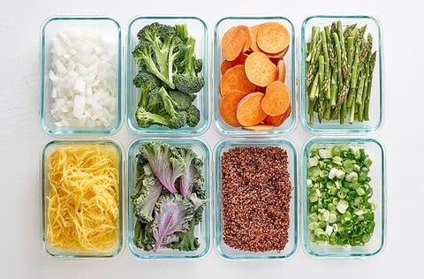 Image of cut vegetables in containers