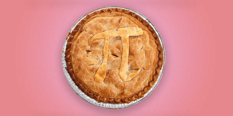 picture of apple pie with the Pi symbol