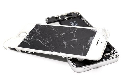 Smartphones with broken glass screen