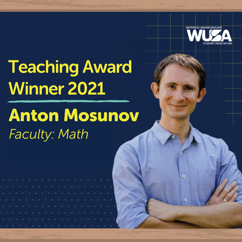 Anton Mosunov, Teacher Award Winner 2021, Faculty of Mathematics