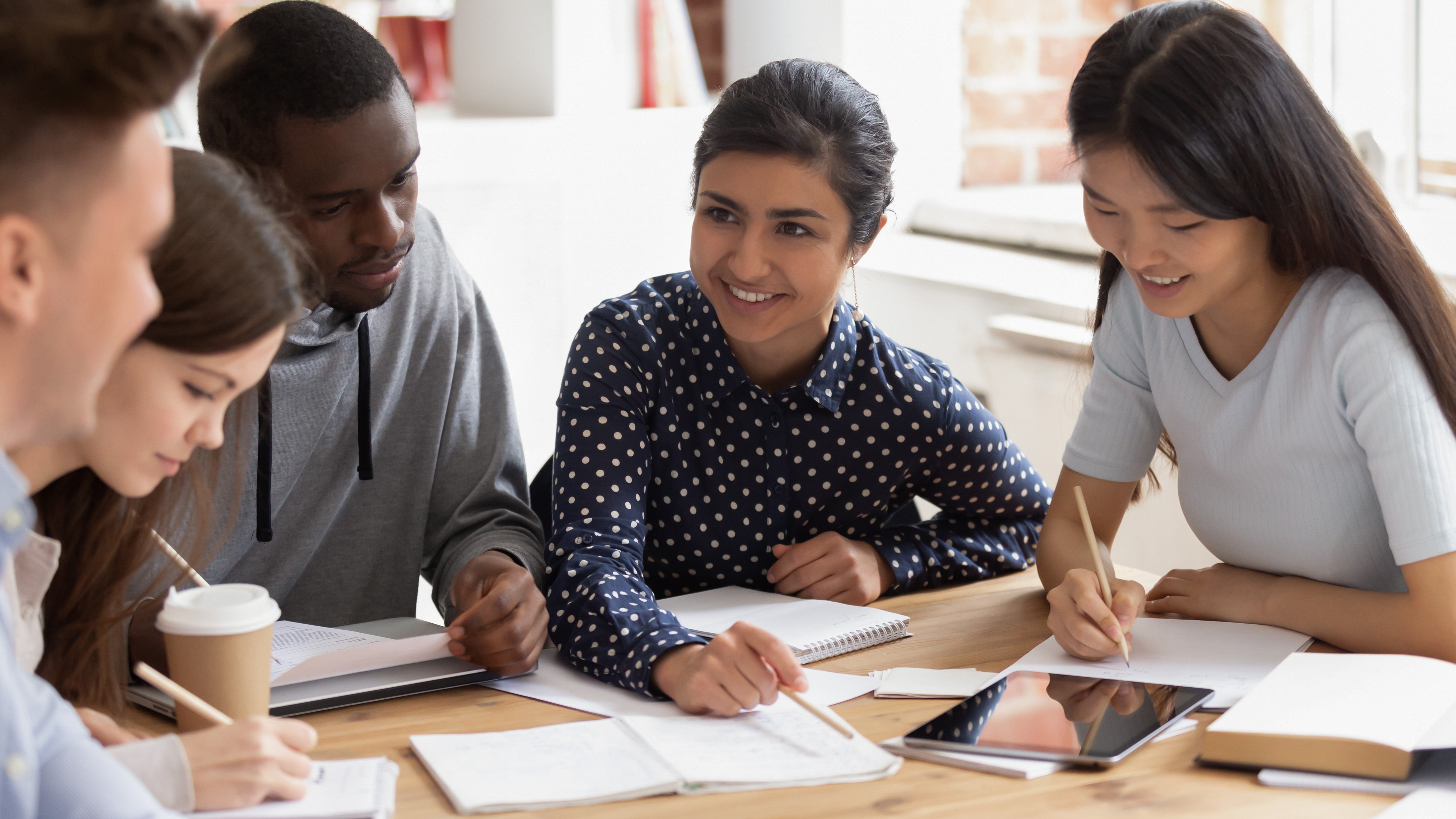 Students studying together