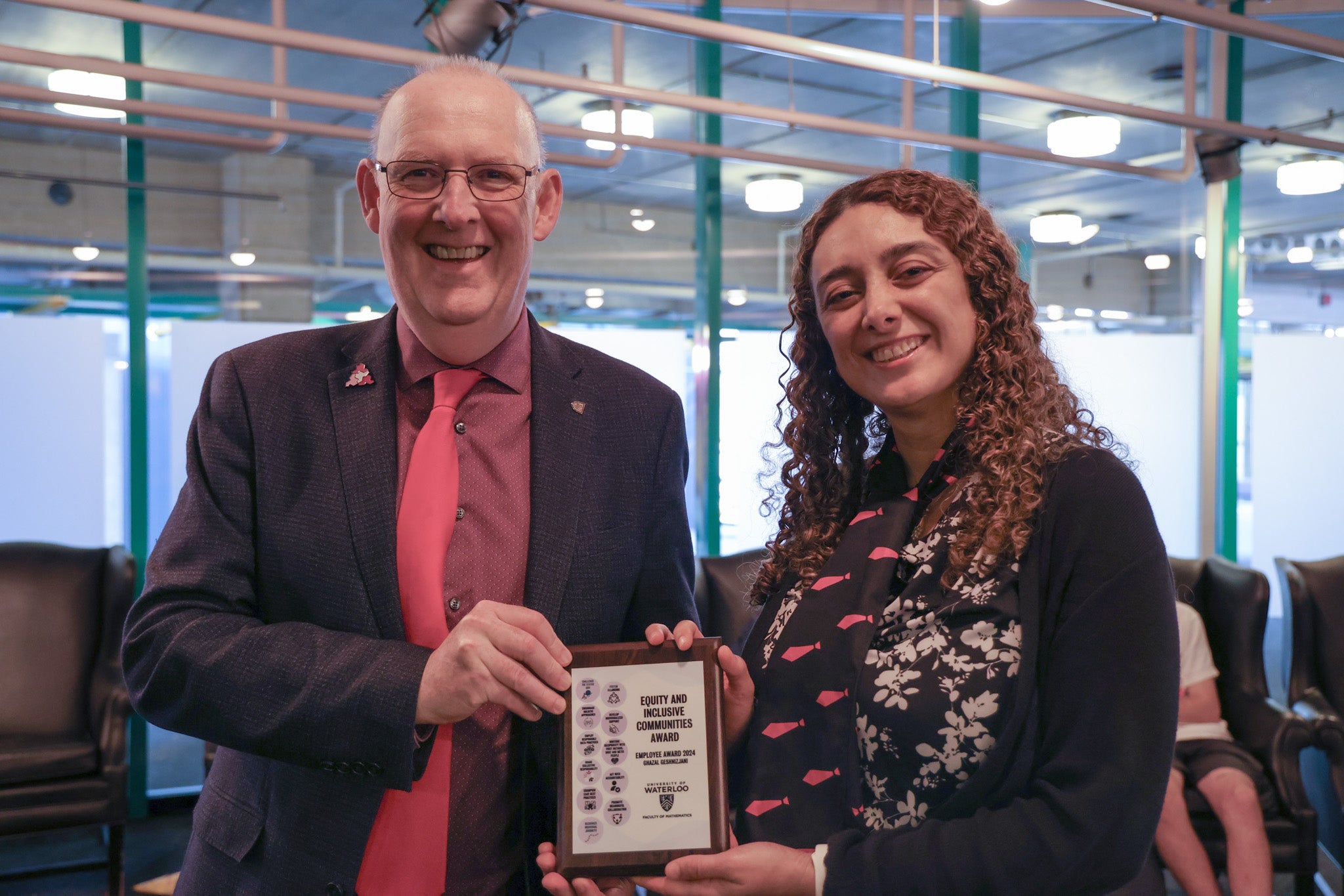 Mark Giesbrecht, the Dean of Mathematics, and Ghazal Geshnizjani