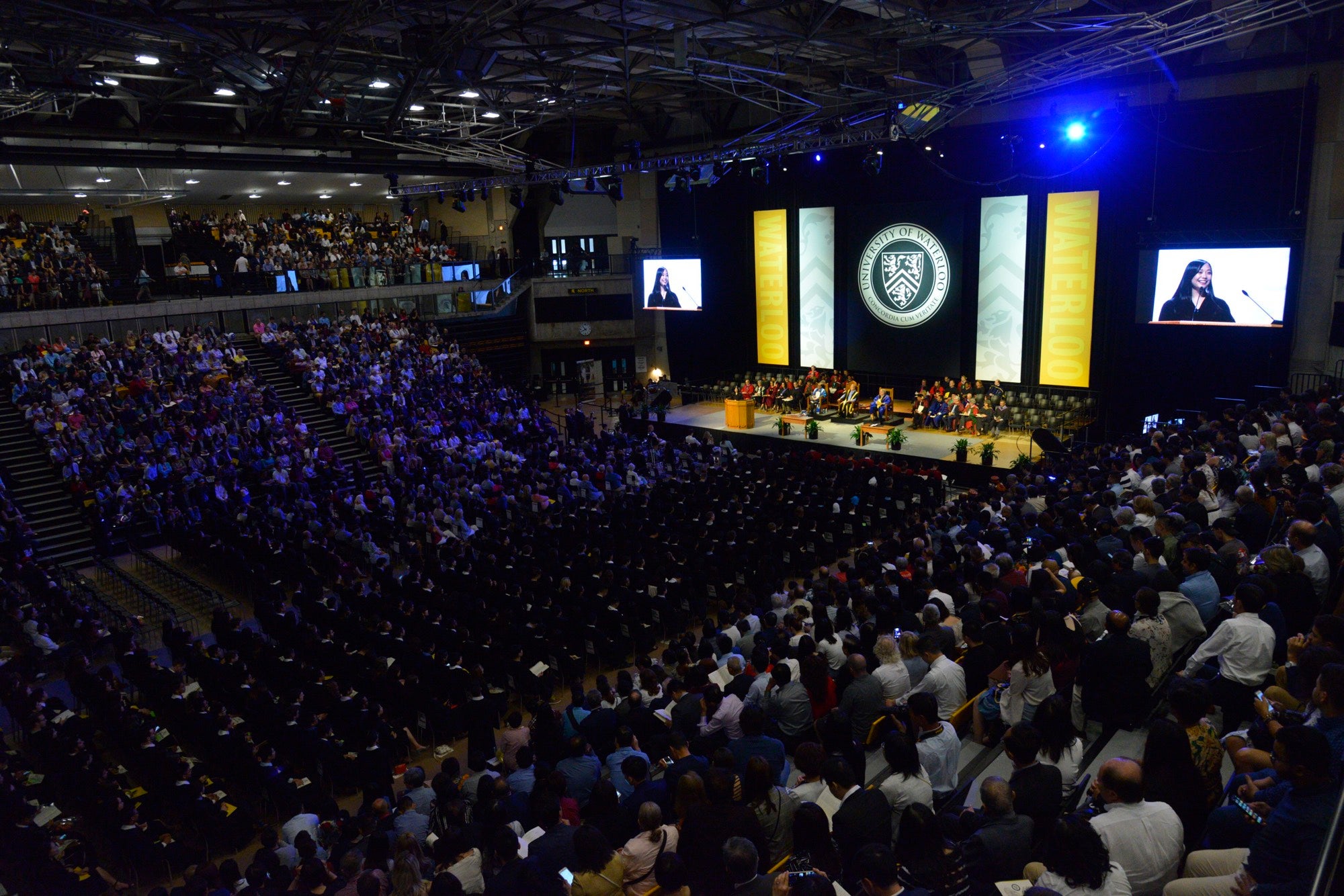Students and supporters fill the hall at Convocation