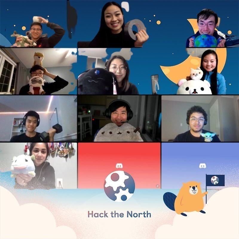 Hack the North participants in a screenshot