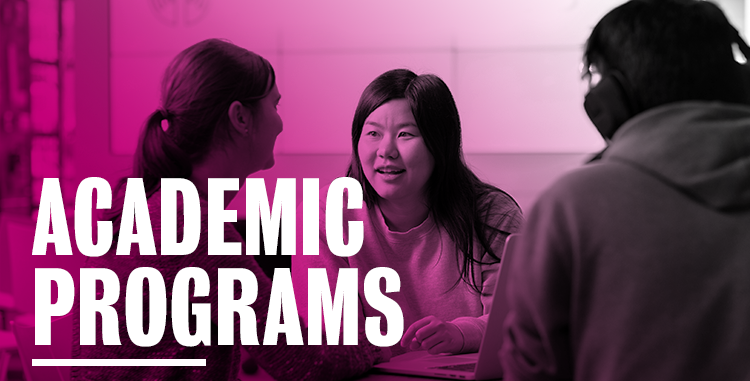 Academic programs header image of students talking
