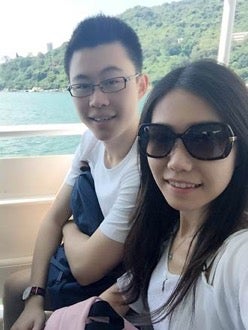 Simon and Gina on the ferry to Lamma Island, Hong Kong
