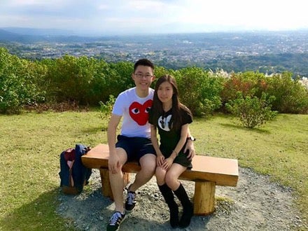 Simon and Gina on the first peak of Mount Rokko, Nara, Japan