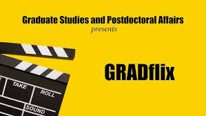 Logo of grad flix with cut tape design