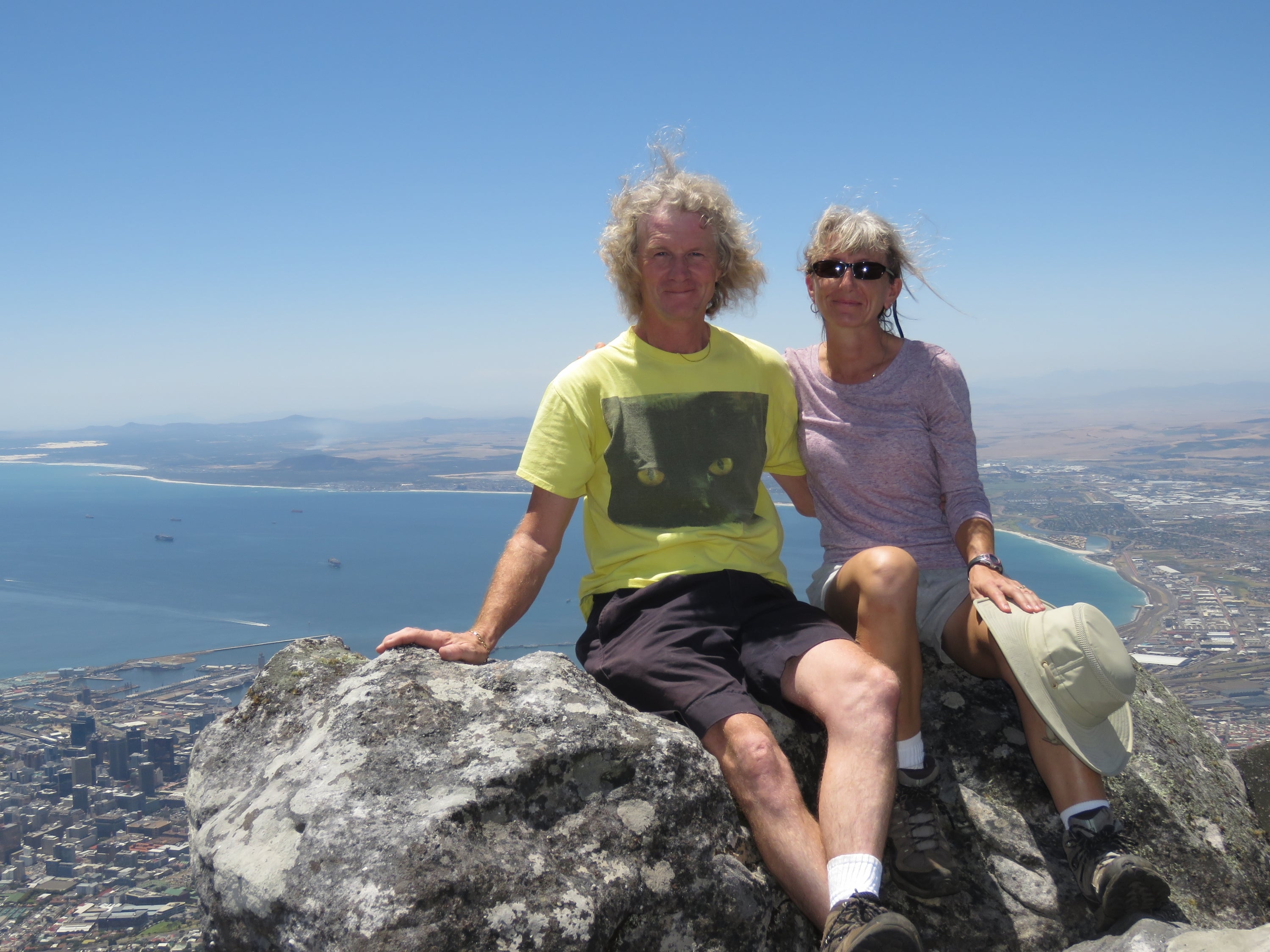 James and Jennifer Hamilton on Table Mountain above Cape Town