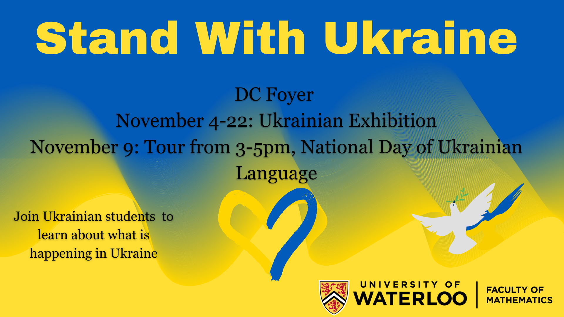 Ukraine exhibit poster with details of event