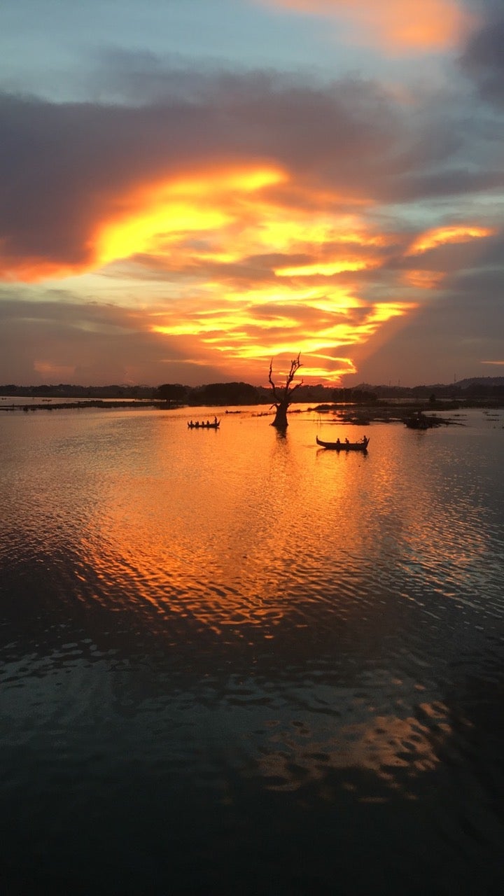 beautiful sunset in Myanmar