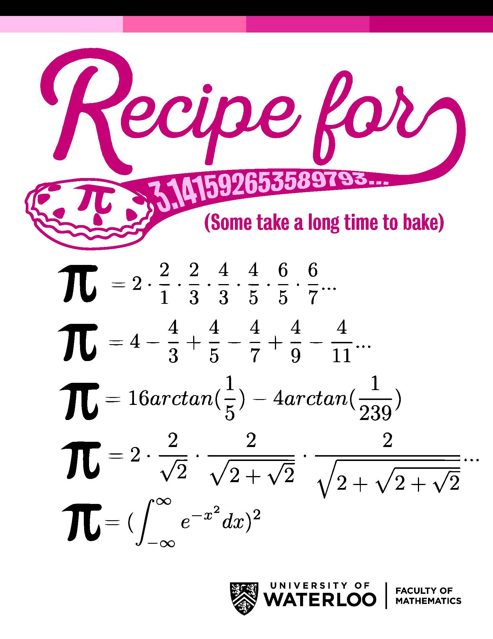 Poster saying Recipe for Pi