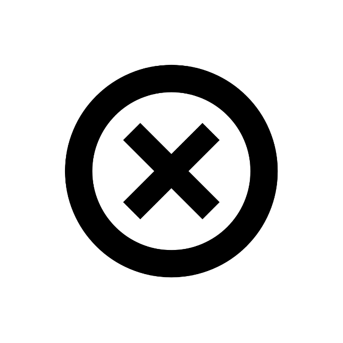 A X with a circle around it