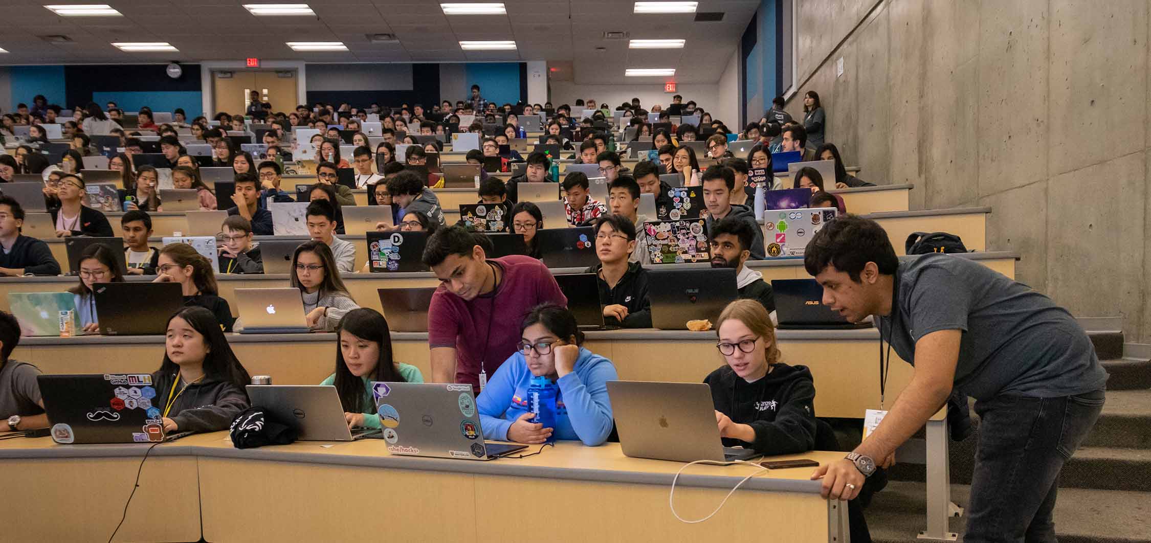 A group of students participate in a Hackathon