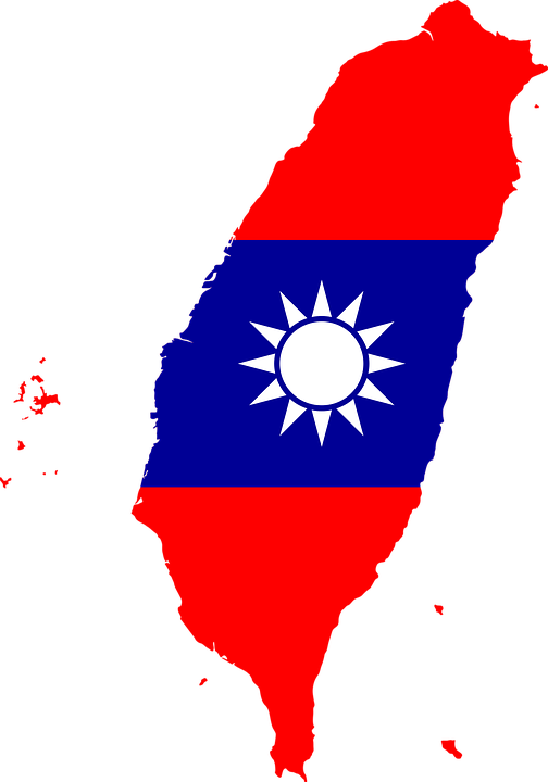 Flag of Taiwan in shape of country