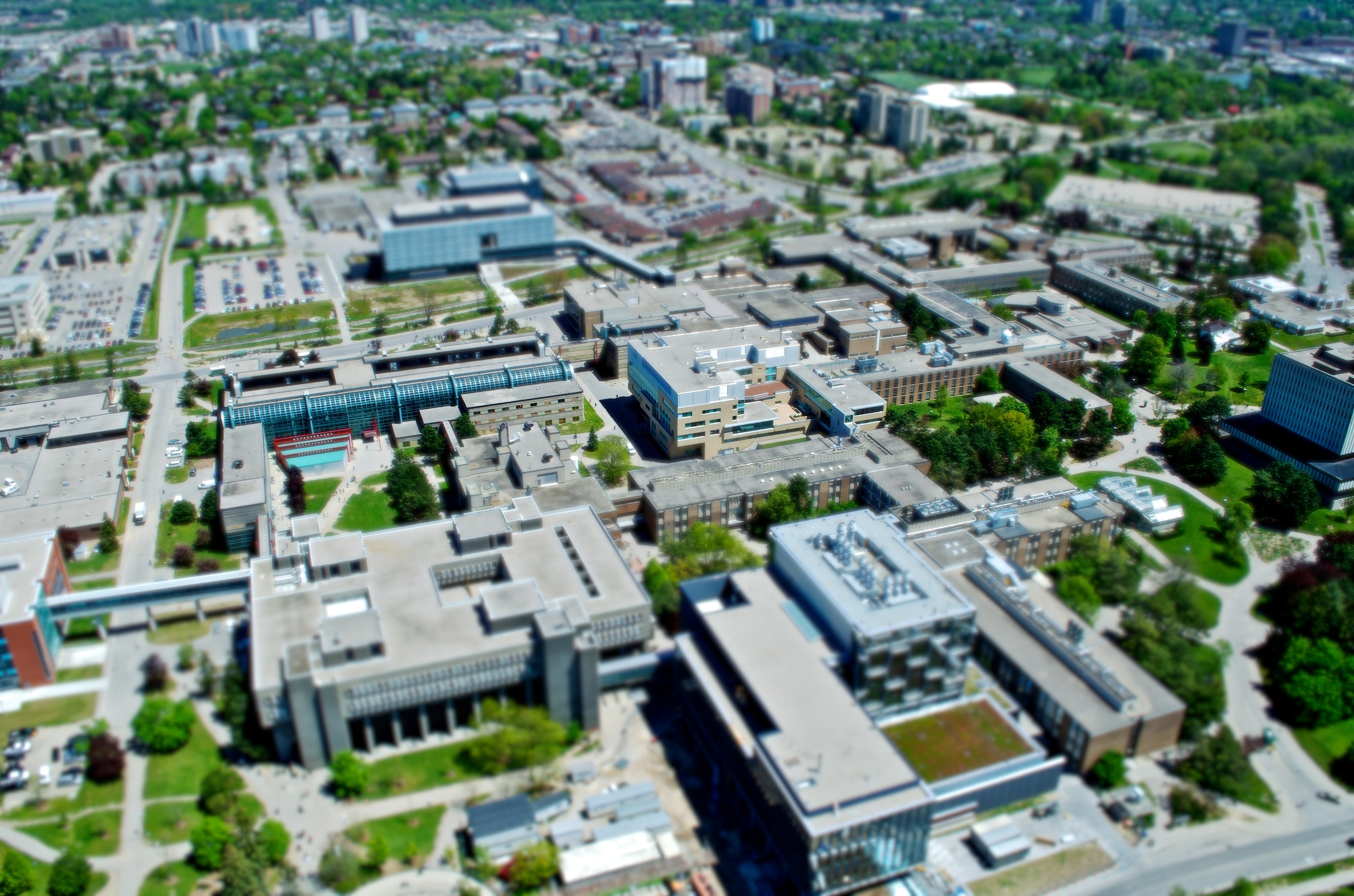 Aerial shot of Waterloo campus