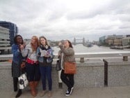 visit to London with London Bridge in background