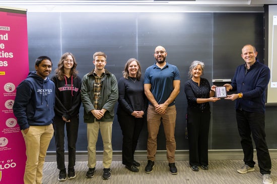 Members of the math tutoring centre with dean Koenemann