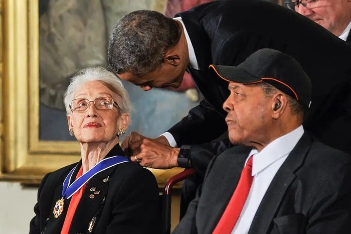 President Obama presents Katherine Johnson with Presidential Medal of Freedom