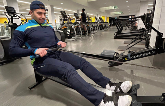Al Tehrani exercises at the gym 