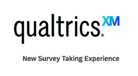 Qualtrics logo with New survey Taking Experience under