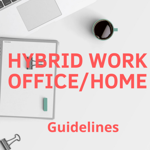 Hybrid work office/home guidelines poster