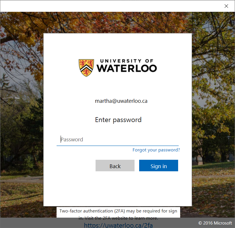 Enter Password Window