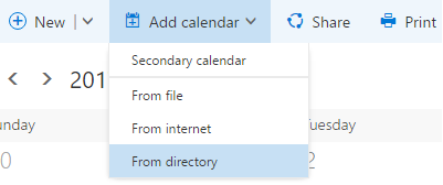 Add calendar menu options