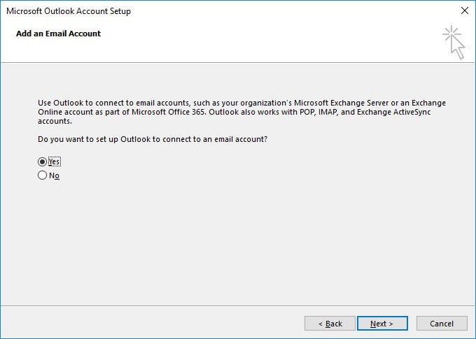 how to change default outlook email account on windows