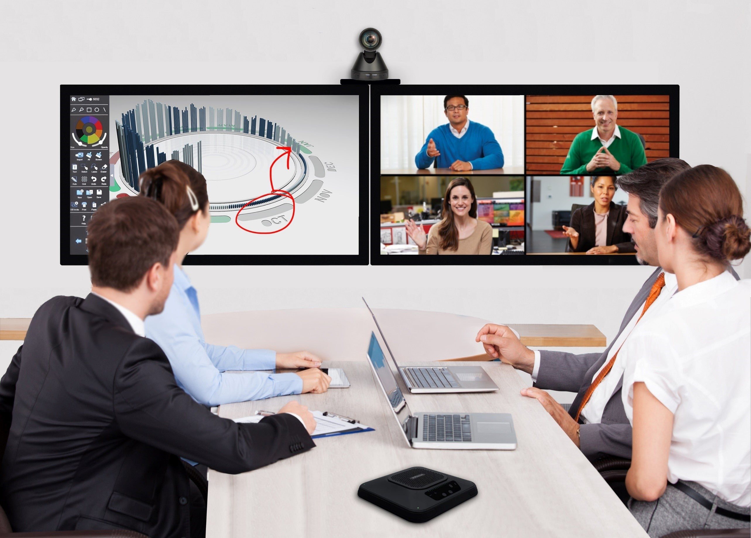 Businees people at a video conference call