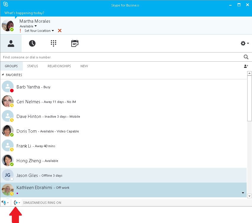 Skype general page with an arrow pointing to headset at the bottom