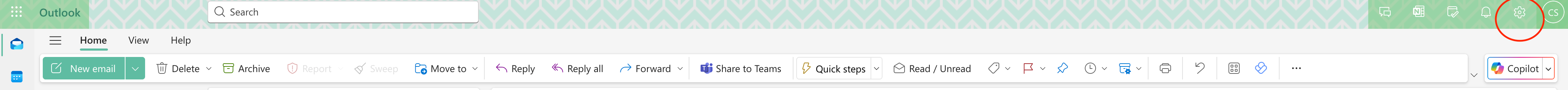 Window showing the gear selection