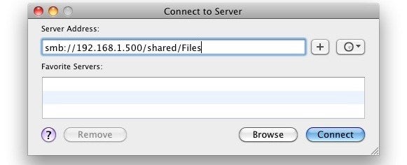 window with fields to map a network drive