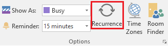 Recurrence button