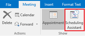 Scheduling Assistant button