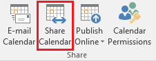 Share calendar button