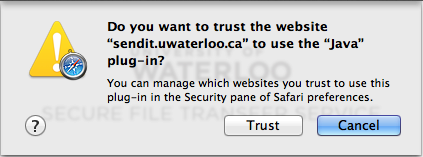 Enabling Trust for sendit.uwaterloo.ca.