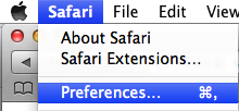 Preferences menu selection.