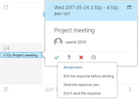 Meeting details - update response