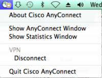 AnyConnect icon in menu bar