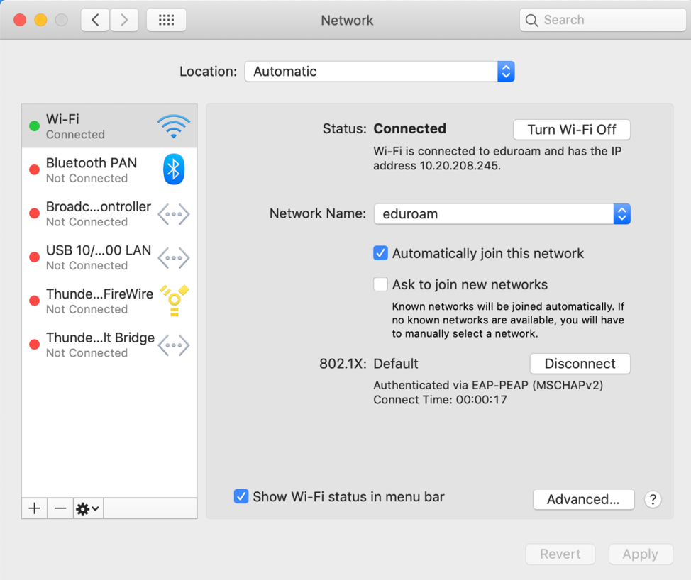 what is the name of the program that manages wireless network for mac os