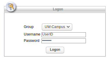 UW campus login screen