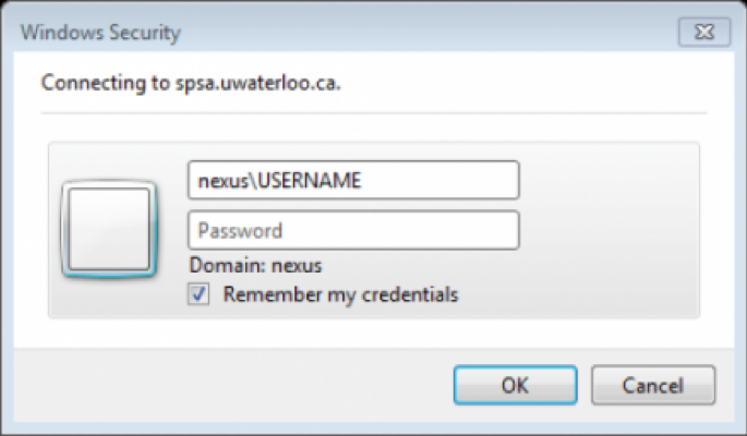 log in box requiring username and password
