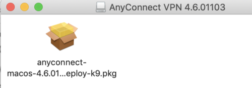 AnyConnect VPN installer window