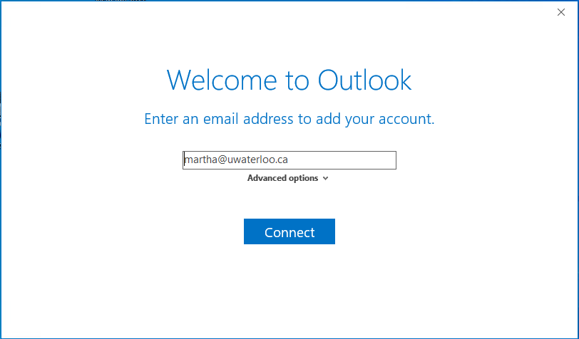 Welcome to Outlook window
